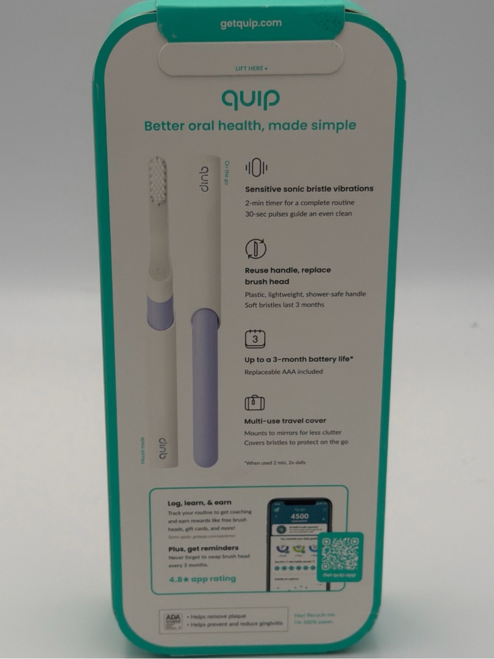 quip Sonic Toothbrush in Lavender - Picture 3 of 3